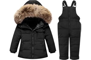 Fumdonnie Toddler Snowsuit Boy Baby Winter Coat Girl Snow Pants and Jackets Bib 1-2-3-4-5T