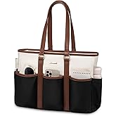 LOVEVOOK Teacher Tote Bag for Women Work, Nurse Laptop Bag for Women, Utility Everything Tote For Work/Travel/College/Daily, Professional Computer Purse Large Handbag With Multi Pockets