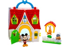 Disney Store Official Mickey Mouse Clubhouse Toys Play Set - Interactive Playhouse Junior Mickey Mouse Toys - Poseable Mickey & Pluto Figures, 13-Piece Set, Perfect for Toddlers