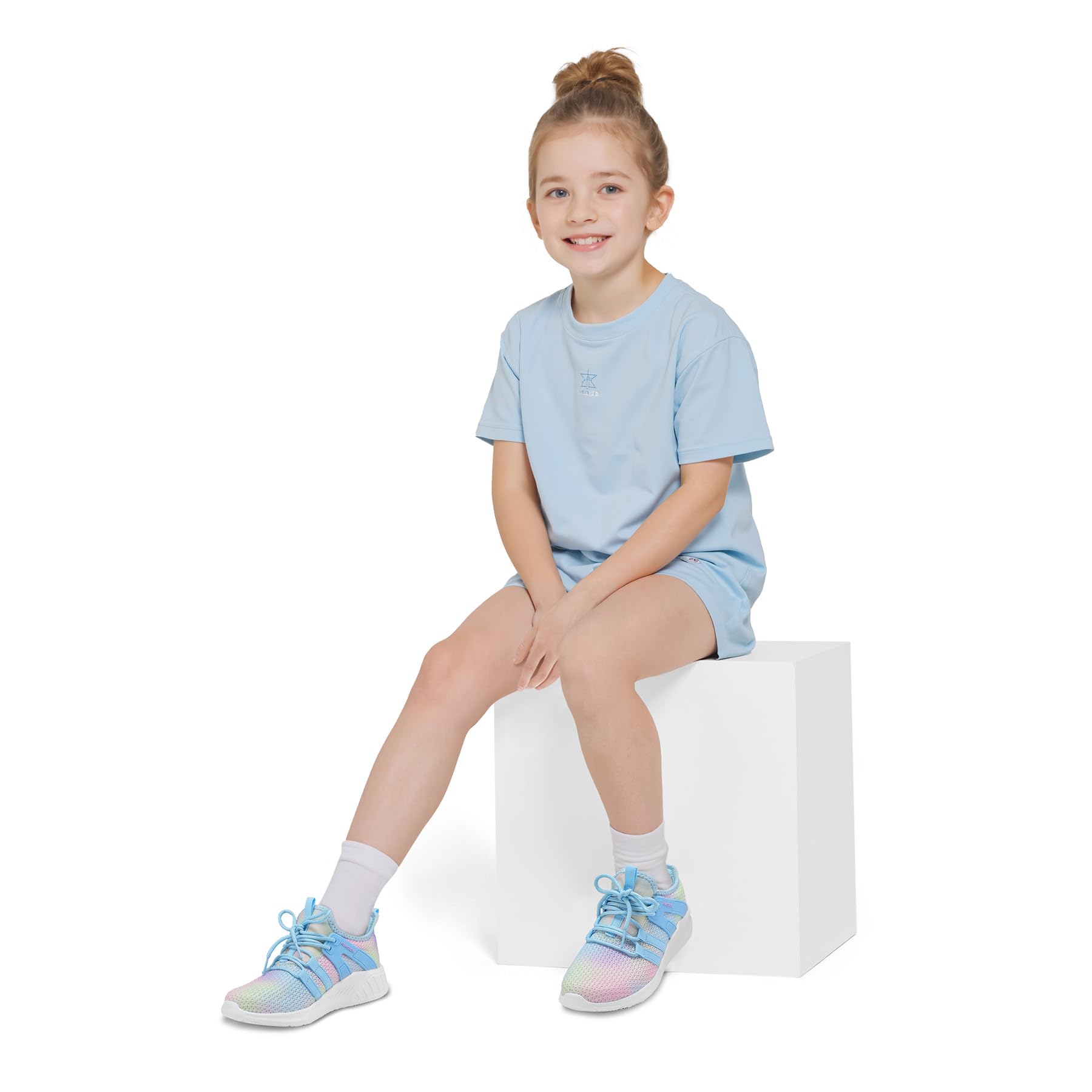 RUNSIDE Girls Tennis Shoes Lightweight Sports Kids Sneakers Lace-up for Running/Walking, Toddler/Little Kid/Big Kid