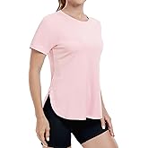 MIER Womens UPF 50+ Sun Protection Workout Tops Short Sleeve UV SPF T-Shirts for Athletic Gym Exercise Yoga, Dry Fit