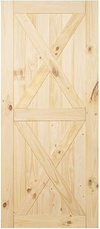 Amazon Com Homacer Sliding Barn Door Natural Pine Wood Panel Slab