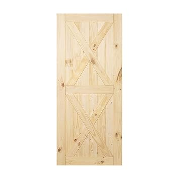 Sliding Barn Door Wood Panel Slab 42in X 84in Double X Design With Frame Amazon In Home Improvement