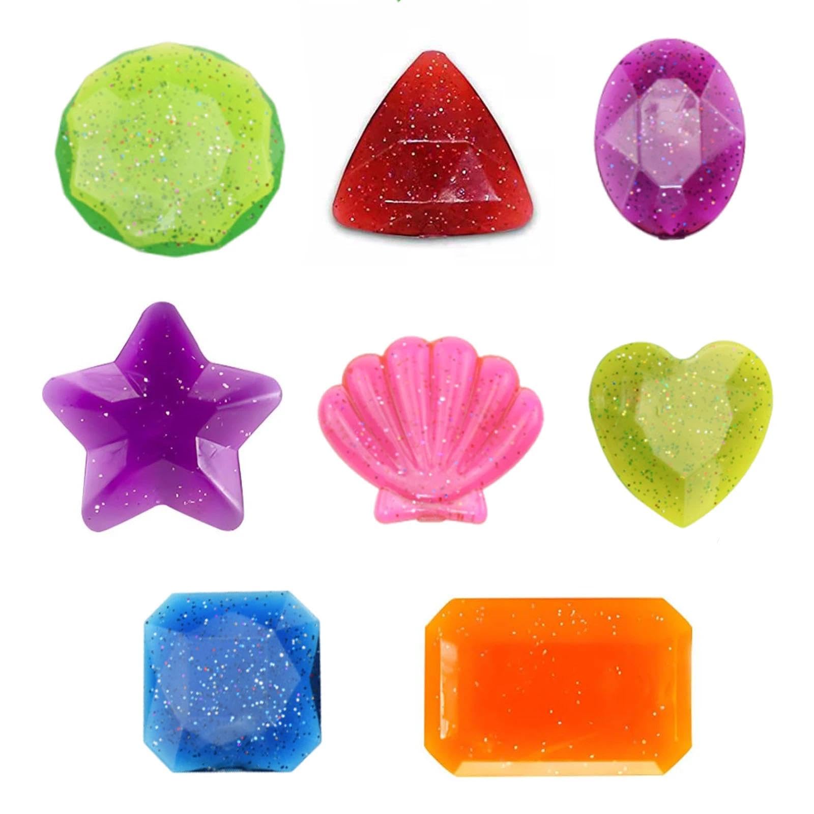dinghaole 8 Pcs Gem Swimming Pool Toys, Pool Toys Sinking Dive Gem, Water Fun pool Games, Colorful Big pool Sinking Diving Gems Precious Crystals Treasure for Swimming Training Bath Water Games