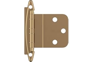 Amerock BPR3417CZ | Cabinet Hinge | 3/8 in (10 mm) Inset Non-Self Closing Face Mount | Champagne Bronze | Kitchen Cabinet Door Hinge | 1 Pair/2 Pack | Functional Hardware