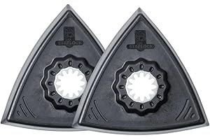 Fein Starlock Triangular Backing Pad Set with Hook & Loop Attachment - Plastic Plate for Scratch-Free Sanding, Unperforated, Standard Version, 3-1/8" Edge Length, 2-Pack - 63806129220