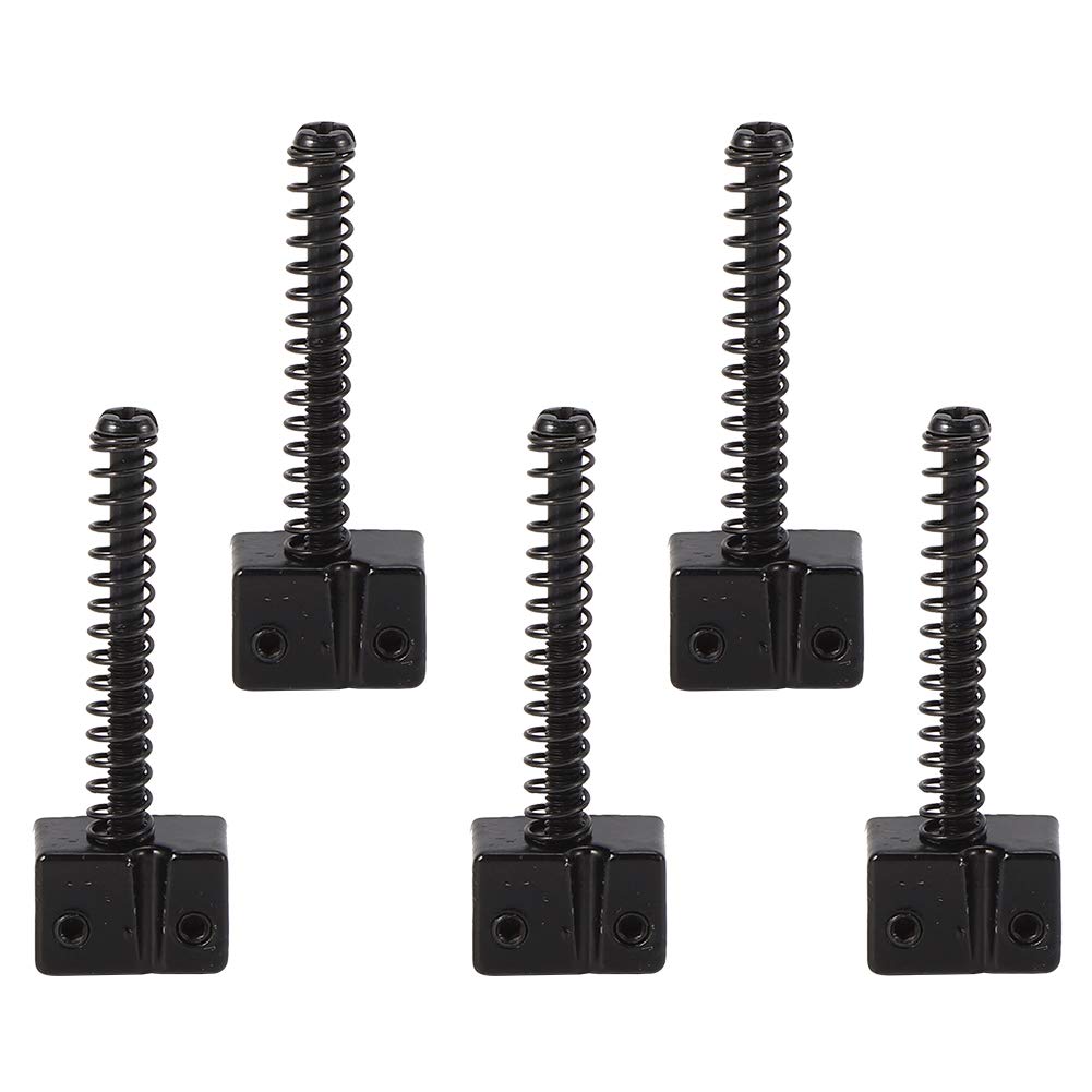 5Pcs Bass Bridge String Saddles Instrument Accessories for Bass Electric Guitar Replacement Part Spring Screws (Black), Playing Accessories, electric guitar accessories