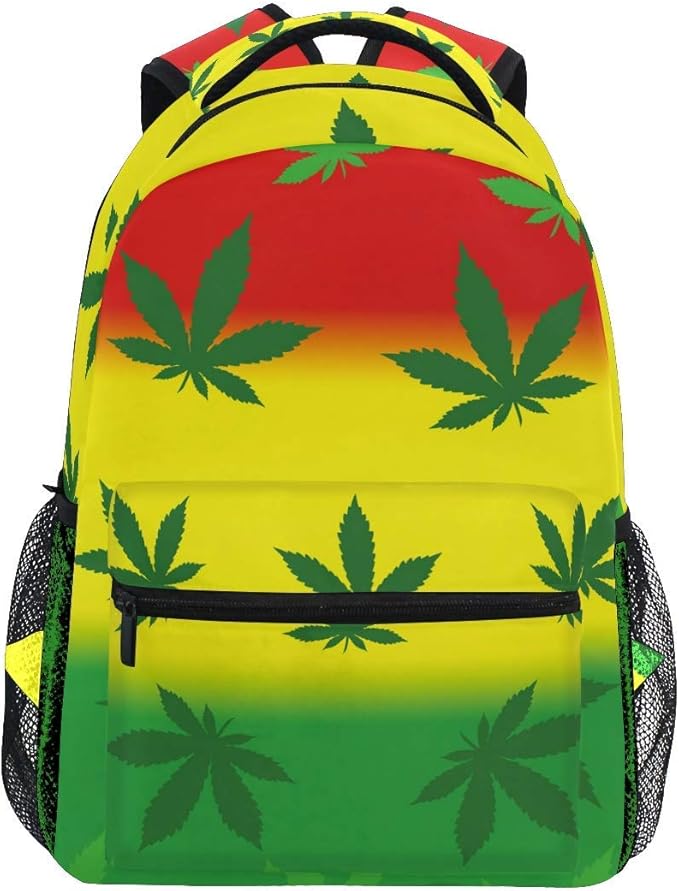 sunnyl Cannabis Marijuana Leaf Backpacks Travel Laptop Daypack School