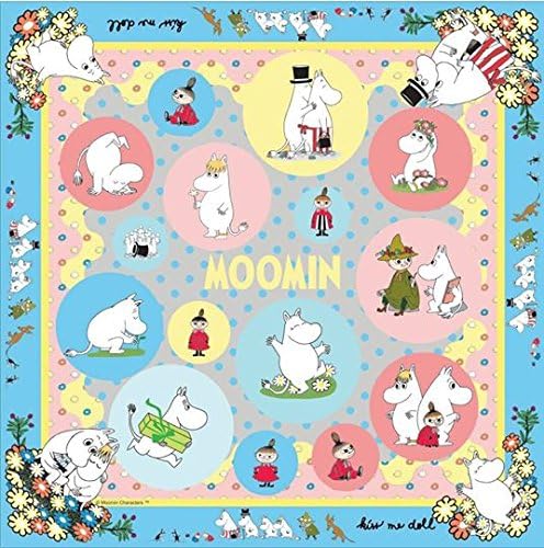 Women 100% Luxury Square Silk Scarf Large Size Exclusive Design,Moomin No1, 40"x40"