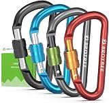 BROTREE Small Carabiner Clips Mini Locking Carabiner 6cm Aluminum D-Ring