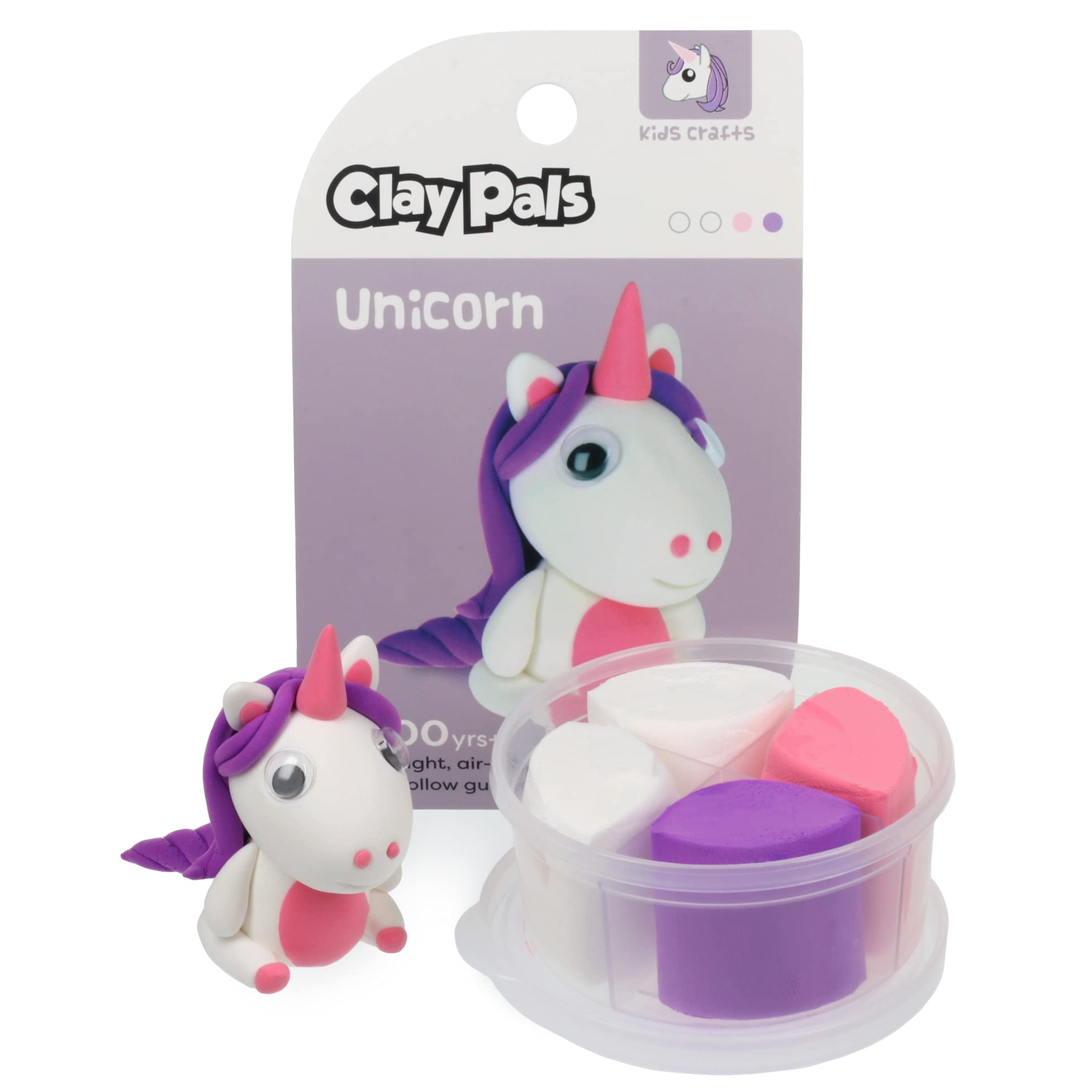 Clay Pals Unicorn - Easy Sculpt Fun Fast Air Drying Non Toxic Quick Dry Ultra Light Creative Clay Art and Craft Modelling Set for Kids