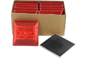FIREHOSEDIRECT Peel-N-Stick Red Reflective Road Driveway Marker (10 Pack) - Red Pavement Markers - Red Reflective Road Marker