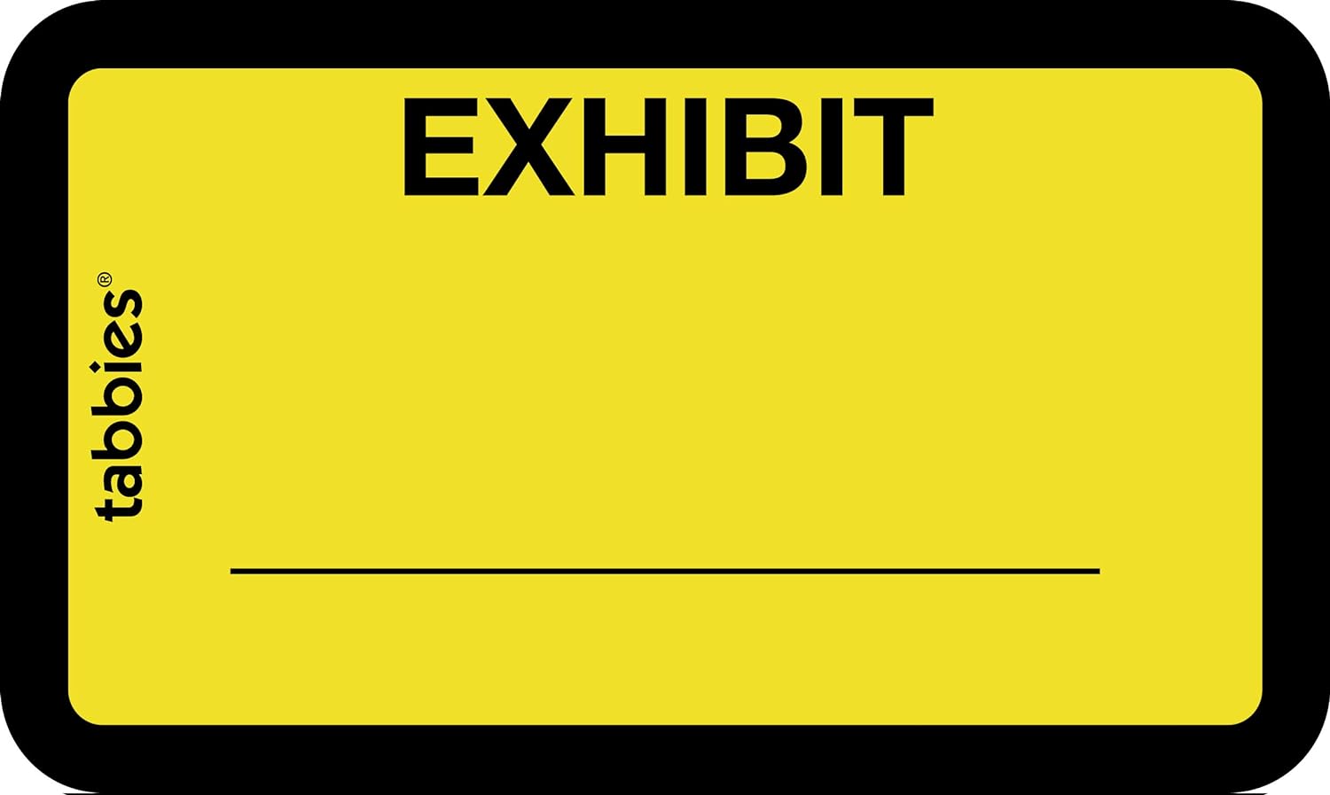 Tabbies Legal Exhibit Labels, Label: 1-5/8"W x 1"H, Sheet: 5-1/4"W x 3-1/4"H, Yellow, "Exhibit" 252 Labels/Pack (58090) : File Folder Labels : Office Products