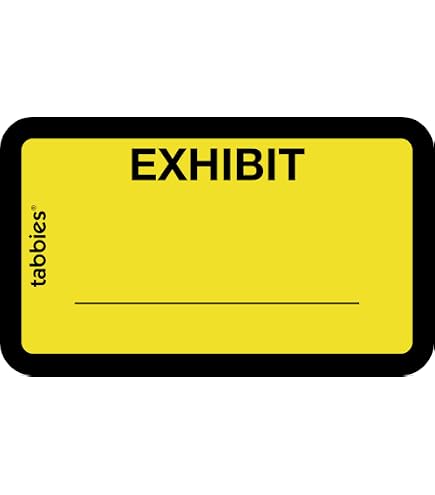 Amazon.com : Legal Exhibit Label - 1” x 1-1/2” Yellow – 252 label