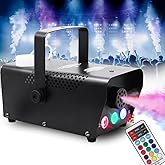 ATDAWN Fog Machine with Lights, Wireless Remote Control, Smoke Machine with 7 Colors Lights for Stage Party Effect, Halloween Wedding Special Event