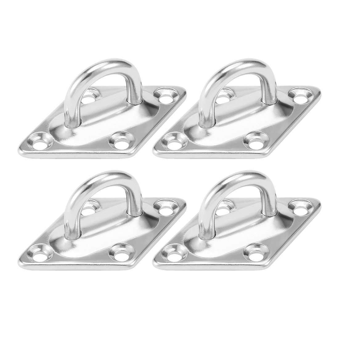 Sourcingmap 304 Stainless Steel 5mm Thick Ring Sail Shade Pad Eye Plate Marine Boat Rigging 4pcs