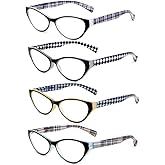 Calabria Emily Womens Cateye Reading Glasses Stylish Trendy Fashion Eyeglasses Cat Eye Single Power Readers Distortion Free