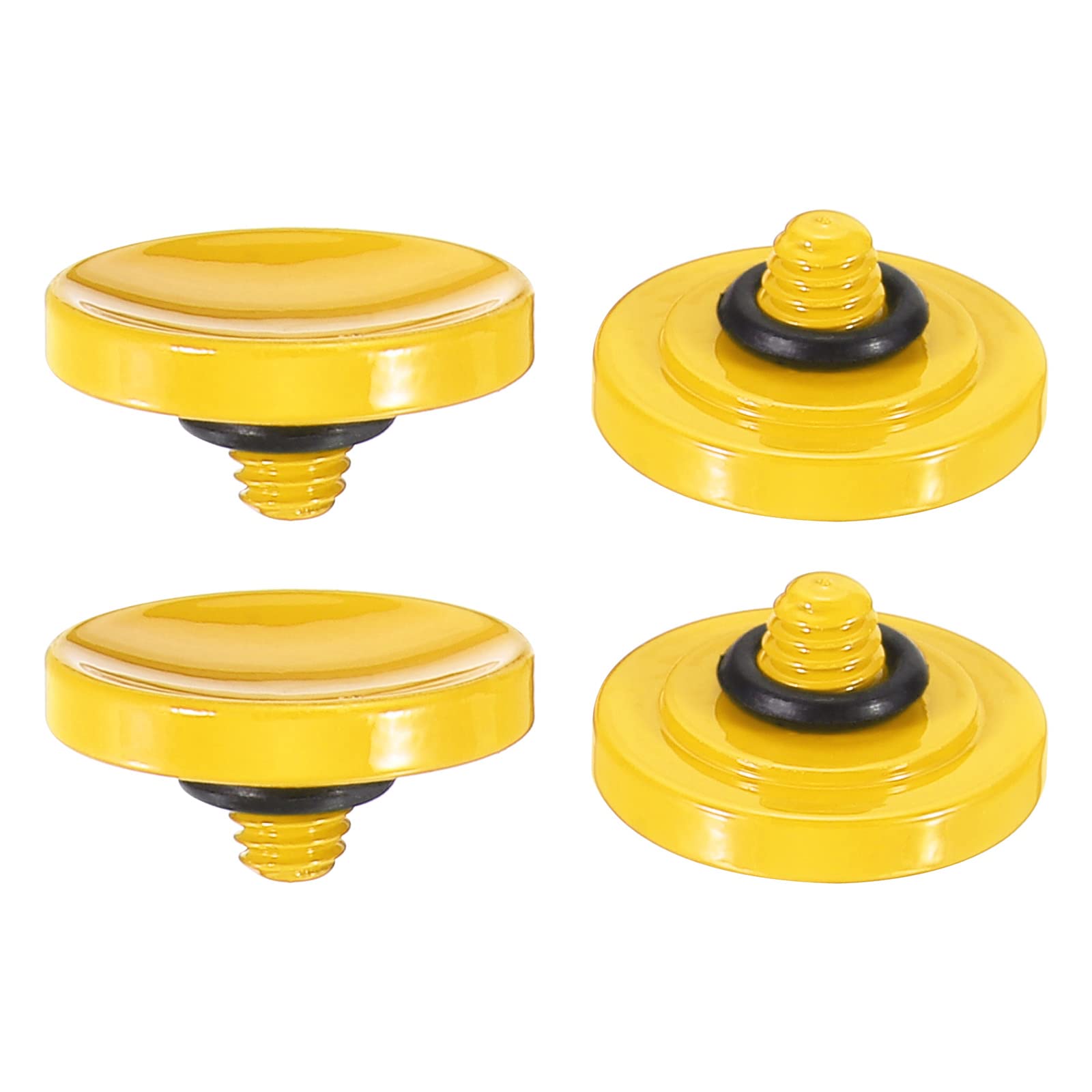 PATIKIL Camera Shutter Button, 4 Pack Soft Shutter Release Button Pure Copper Camera Button Concave suitable for Nikon for Fujifilm for Leica DSLR/SLR Camera, Yellow