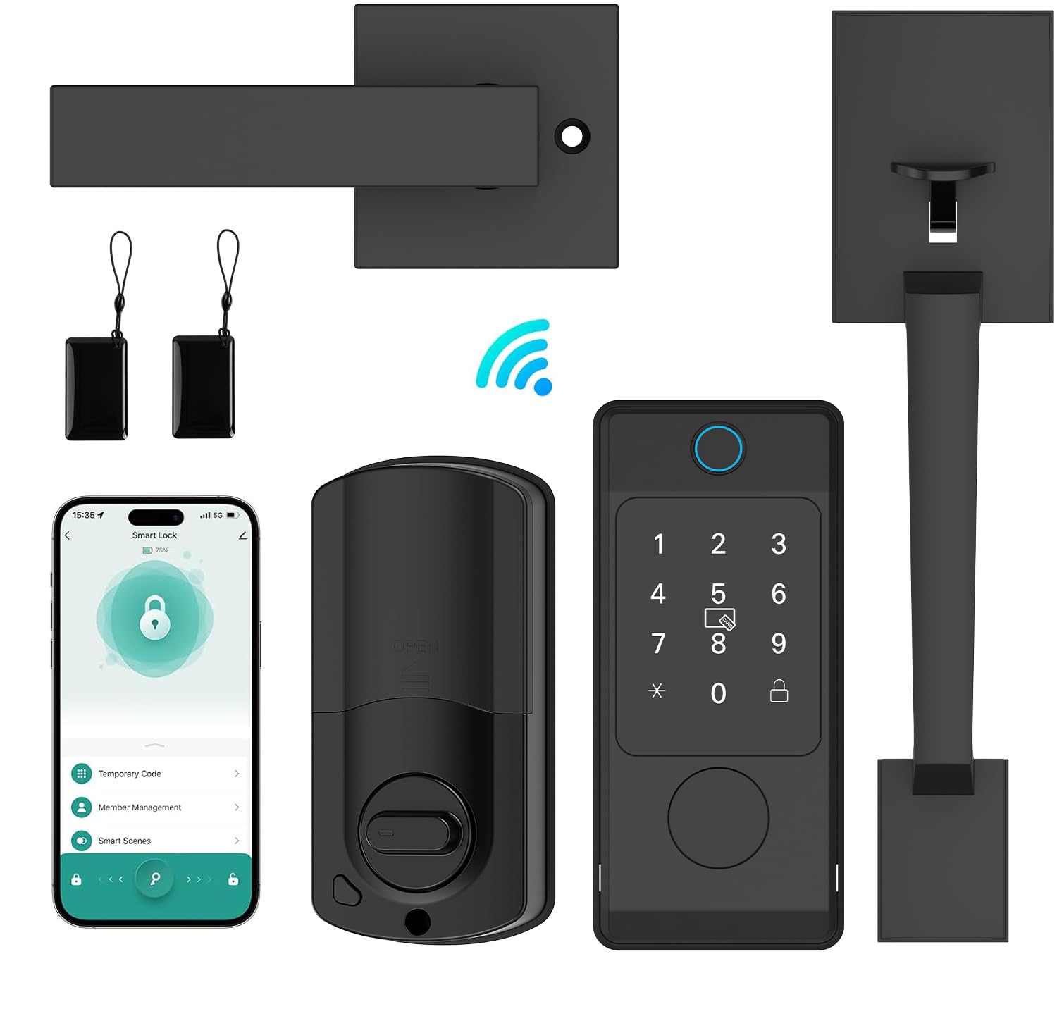 Photo 1 of WiFi Front Door Lock Set, Butimu Smart Locks for Front Door, Fingerprint Door Lock, Keyless Entry Door Lock, Keypad Door Lock with Handle, Compatible with Alexa Auto Lock for Home?Black?
