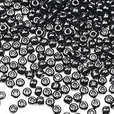 Tibaoffy Black Beads Size 8/0 Crafts Glass Seed Beads 3mm for Jewelry Making (Total About 100g About 3600pcs)