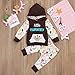 Newborn Baby Boy Girl Floral Long Sleeve Hoodie Tops Pants Clothes Set(12-18 months, brown)