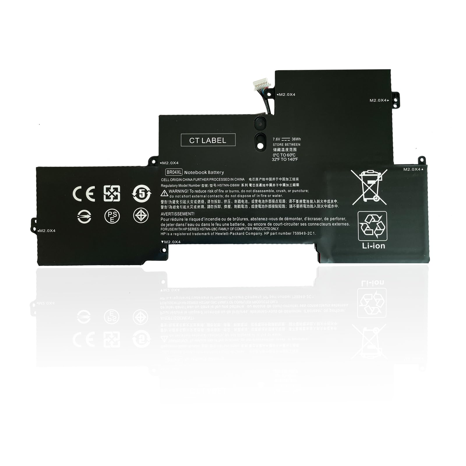 BO04XL BR04XL 760505-005 765605-005 HSTNN-DB6M HSTNN-I26C HSTNN-I28C Laptop Battery Replacement for HP EliteBook Folio 1020 1030 G1 M0D62PA M4Z18PA G9P64AV L7Z19PA M5U02PA Series (7.4V 36Wh)