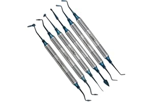 NYGEARZ Dental Composite Filling Instruments Professional Dental Filling Repair kit Permanent Composite Dental Titanium Dental Blue Plasma Coated Tips Non Stick Restoration Smooth Tooth Filler 6 PCs