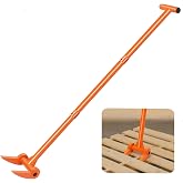 AugFir 48" Pallet Buster, 110 Degree Decking Pry Bar, Heavy Duty Carbon Steel Deck Board Removal Tool for Deck, Pallet, Standing Hardwood Board Demolition Without Lower Back Pain &amp; Knee Pain (Orange)