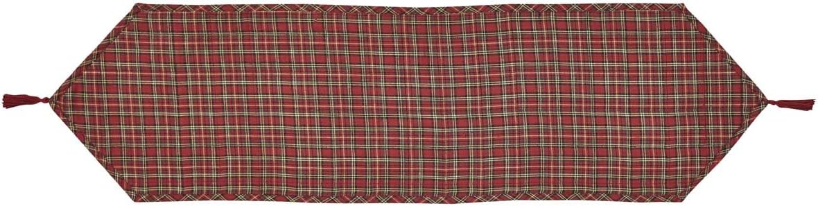 Christmas Holiday Tabletop & Kitchen - Tartan Holiday Red Runner, 13" x 48"