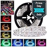 LEDMO 12V Flexible SMD 5050 RGB LED Strip Lights, LED Tape, Multi-colors, 300 LEDs, Non-waterproof, Light Strips, Color Changing, Pack of 16.4ft/5m Strips