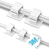 TidyHelper 100 PCS Adhesive Cable Clips White, Small &amp; Large | Wall Wire Holder for Cord Organizer Cable Management, Outdoor Light Clips Hooks for LED, Car Dash Cam, HDMI, Extension Cord