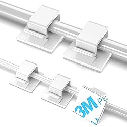 100 PCS Adhesive Cable Clips White