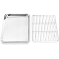 Amazon.com: Baking Sheet with Wire Rack, Stainless Steel Cookie Sheet ...