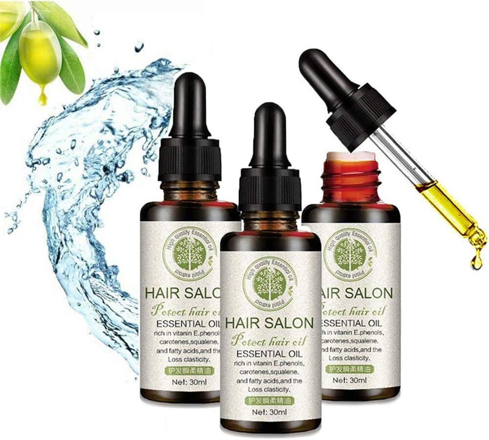 Hair Regrowth Serum Hair Salon, Hair Salon Protect Hair Essential Oil Leave-in Essential Oil Natural Herbal Essence Nourish the Scalp for Men & Women (3 pcs)