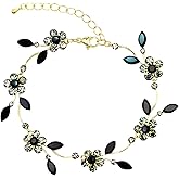 Faship Gorgeous Rhinestone Crystal Floral Necklace Earrings Set