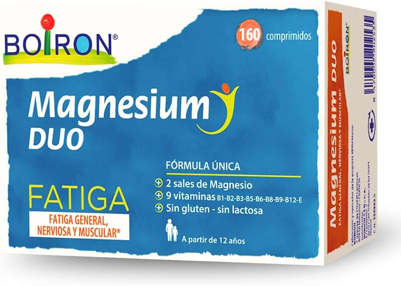 Magnesium Duo Fatiga 160 Comprimidos | 2 Sales de Magnesio y 9 Vitaminas | Contribuye a disminuir la sensación de fatiga y cansancio.
