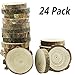 Yexpress 24Pcs 2-2.5-Inch Unfinished Natural Thick Wood Slices Circles with Tree Bark Log Discs for DIY Craft Christmas Rustic Wedding Ornaments