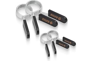 Exura Heavy-Duty Spring Collars for Olympic Barbell - Durable Barbell Clamps for Weight Bar - 2-Inch & 1-Inch Compatible, Secure Grip for Home & Commercial Gym, Weight Clips Easy Squeeze Handles