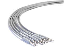 Heinakroon Slimline Gray CV Patch Cables Eurorack Modular Patch Leads, 6-Pack (11.8")