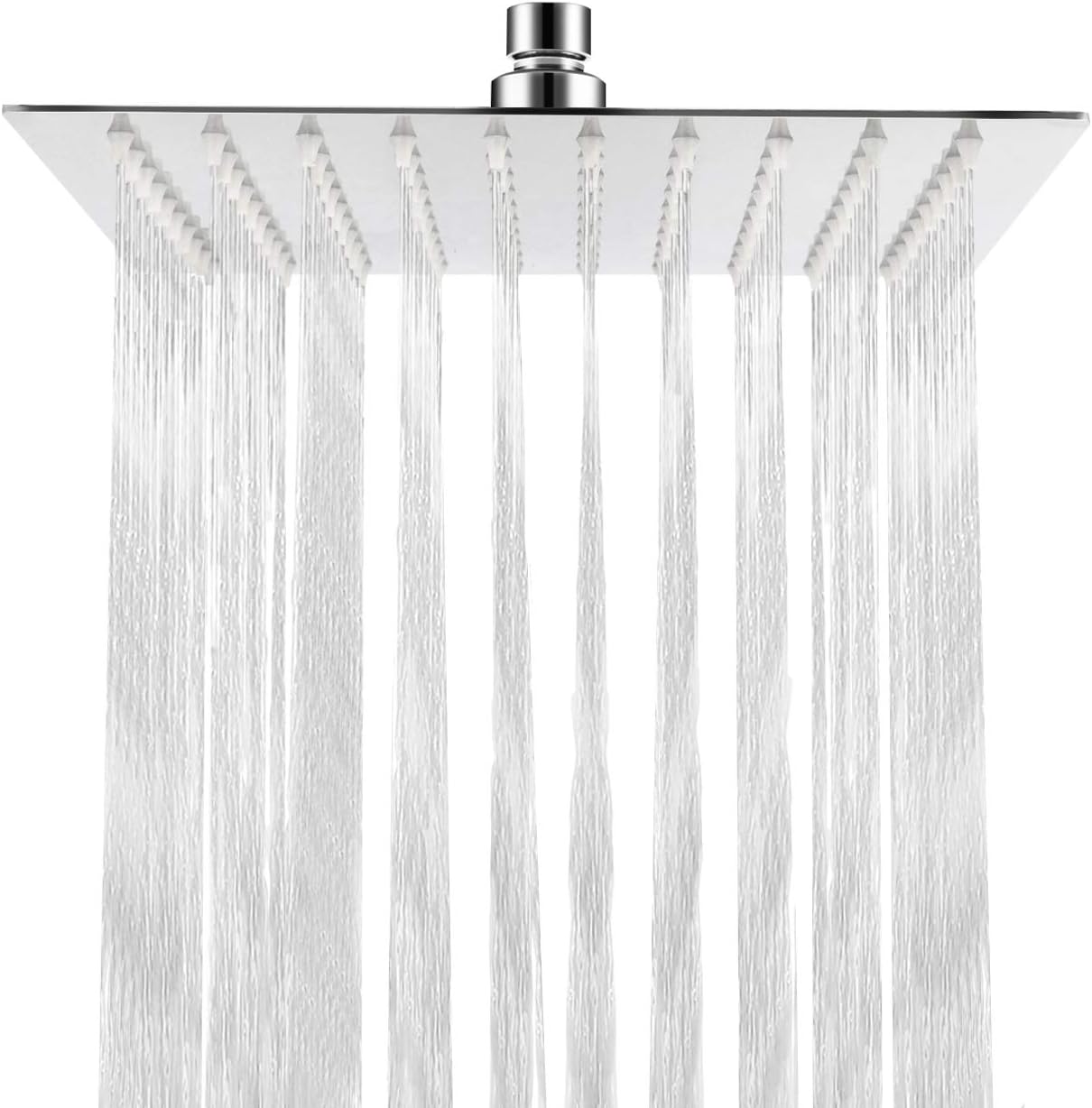 HAUSPROFI Rain Shower Head 8 inch Large Top Spray Square Showerhead 304 Stainless Steel Ultra Thin Powerful High-Pressure Bathroom Easy Installation Lush Shower Experience