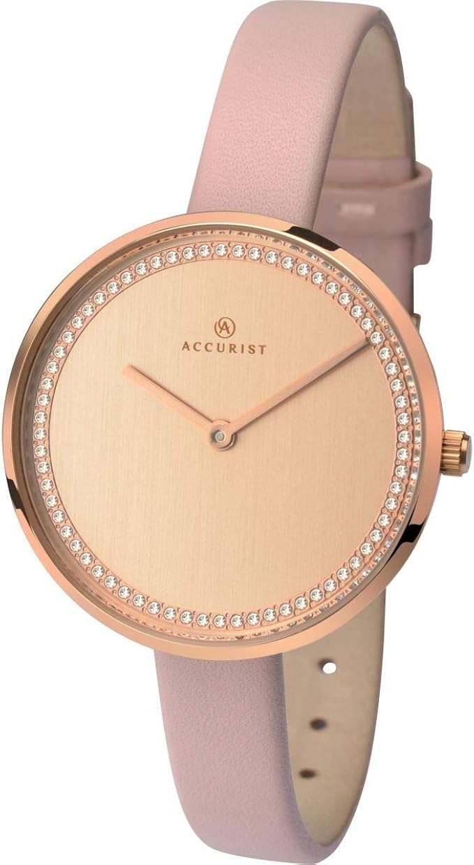 Accurist Womens Analogue Classic Quartz Watch with Leather Strap 8232