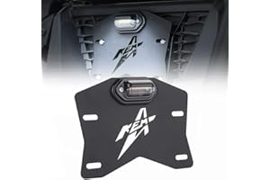 KEMIMOTO UTV License Plate Holder with Light Universal Aluminum UTV License Plate Kit Compatible with Can-Am Maverick X3 Polaris RZR Ranger Defender Cfmoto Zforce Uforce Golf Cart RV Truck Trailer