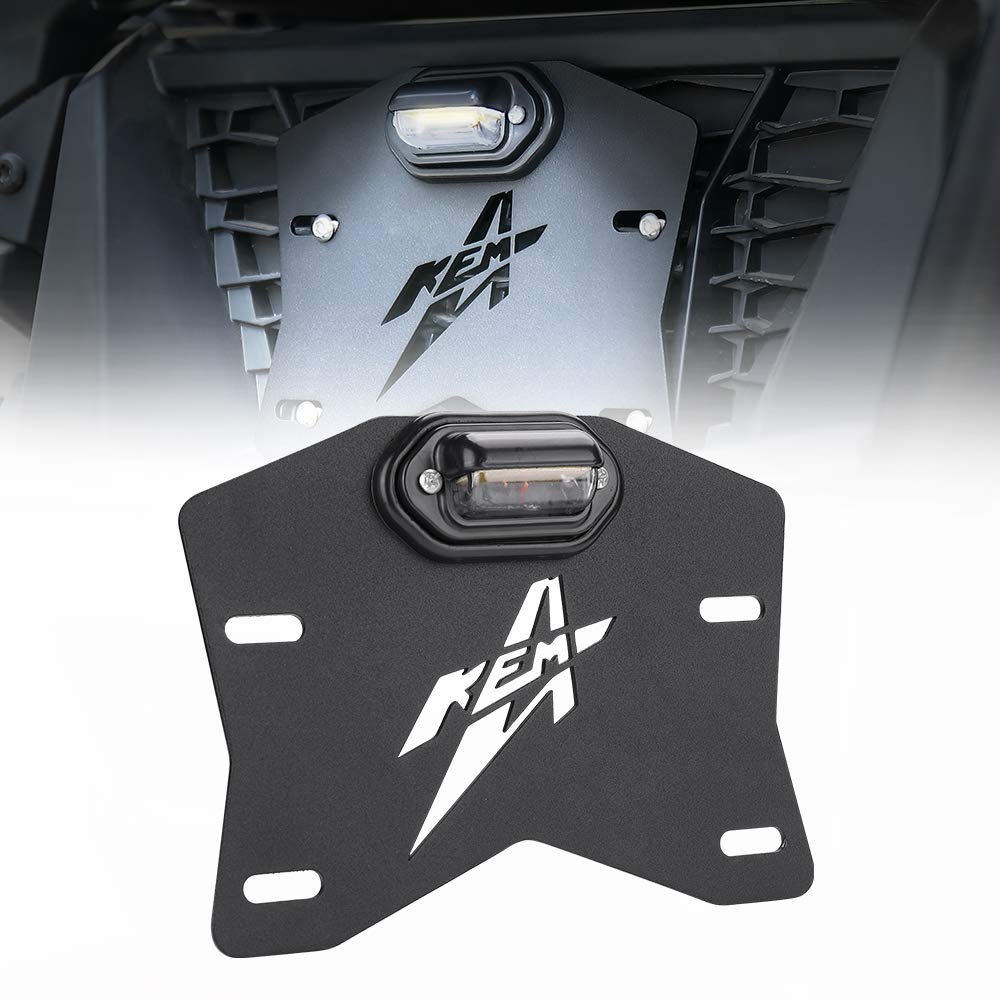 Photo 1 of KEMIMOTO UTV License Plate Holder with Light Universal Aluminum UTV License Plate Kit Compatible with Can-Am Maverick X3 Polaris RZR Ranger Defender Cfmoto Zforce Uforce Golf Cart RV Truck Trailer