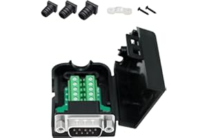 DTECH DB9 Breakout Connector to Wiring Terminal Board DB-9 Male RS232 Serial Adapter Solderless Module with Terminals Block, 