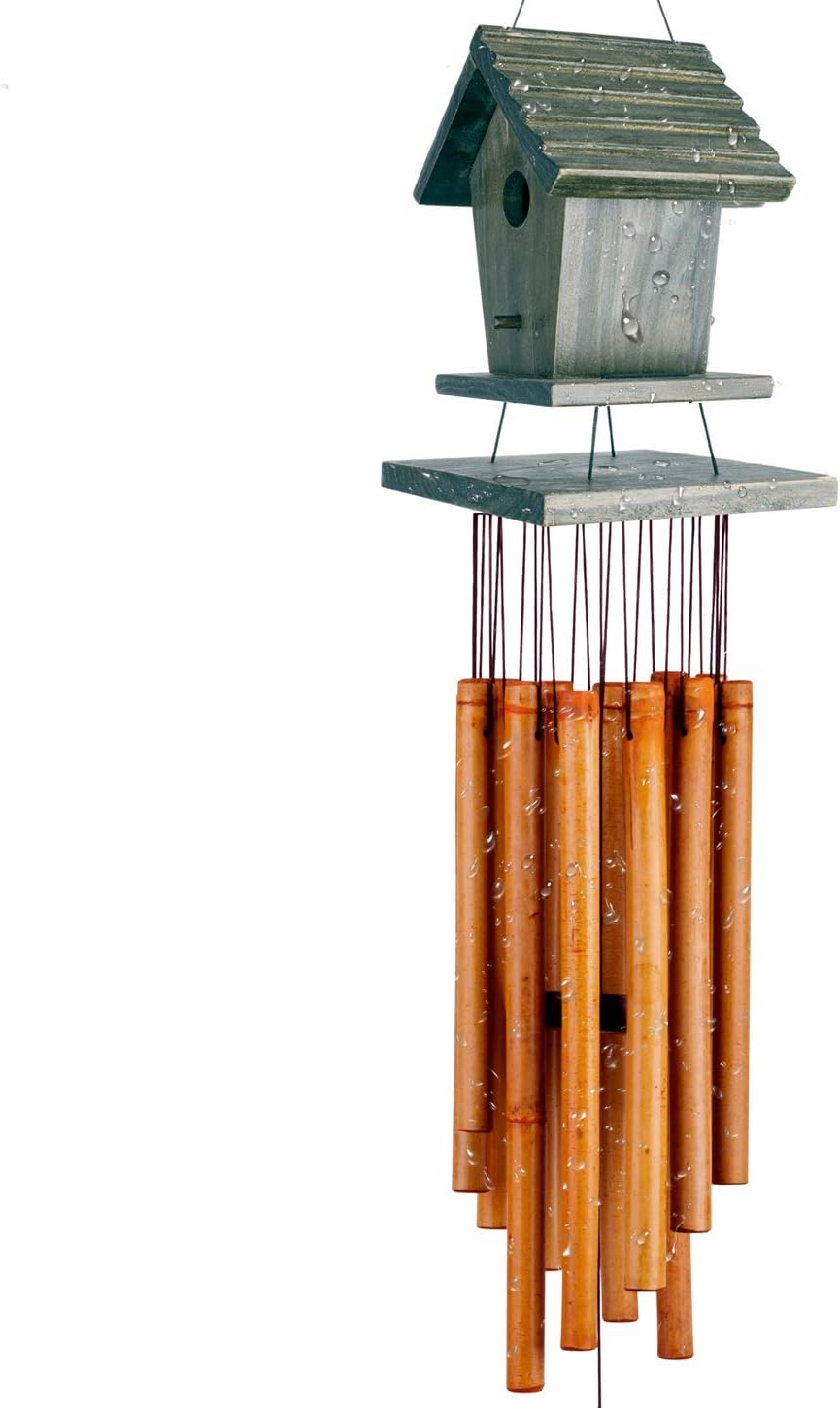WOODMUSIC Wind Chime Outdoor, 36'' Bamboo Wooden Birdhouse Wind Chimes for Ourdoor & Indoor, Garden, Yark, Patio and Home Décor : Garden & Outdoor