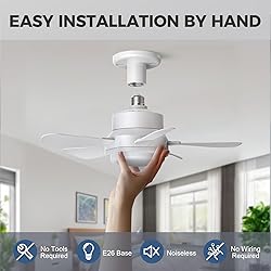16 Inch Socket Fan Lights with E26/E27 Base: Socket