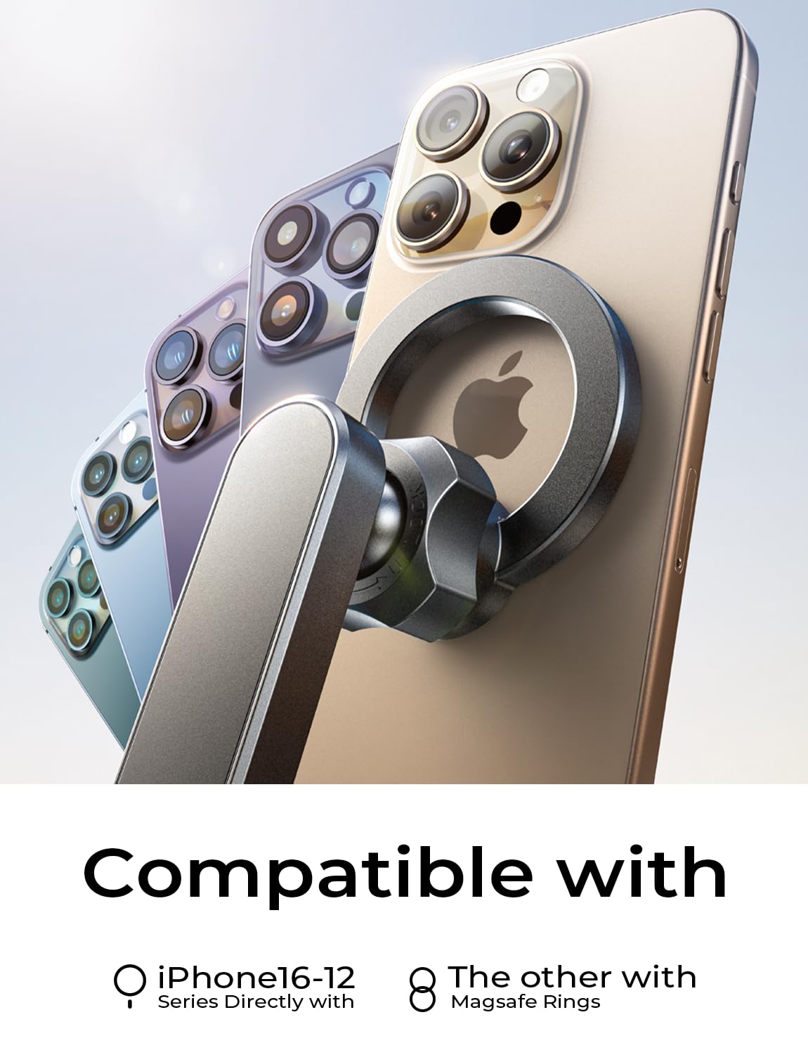 LISEN for i Phone 17 Air for Magsafe 360 Degree Car Phone Holder, Dashboard Holder, Magnetic Holders for Car Dash, Clip Cell Cars Holders for Your Rearview Mirror, for iPhone 16 Pro Max 15 14 13 12