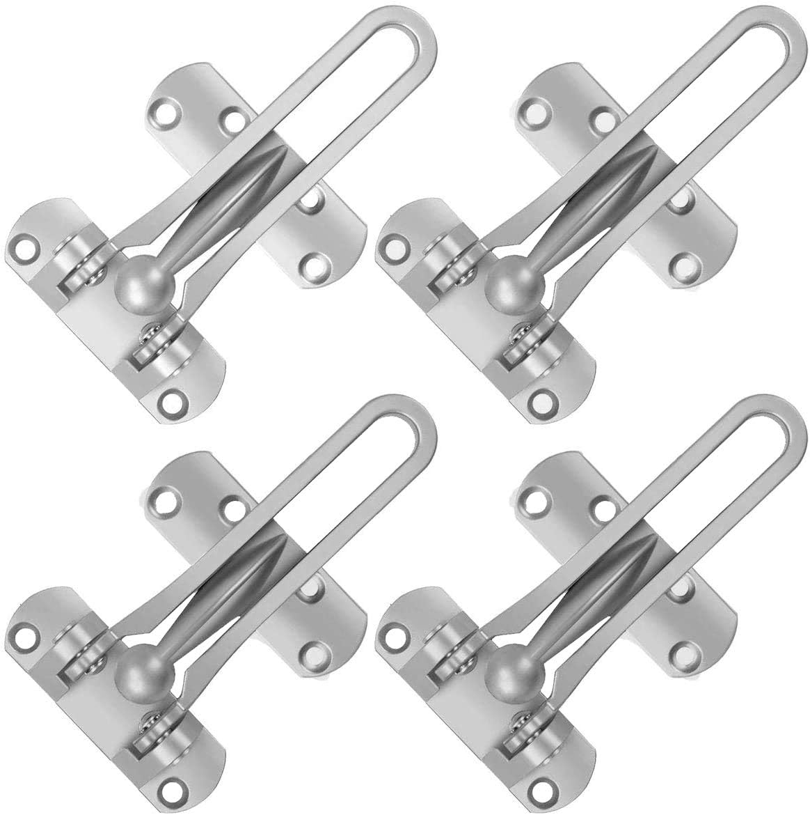4 Packs Heavy Duty Security Door Lock Front Door Locks for Kids, Home Reinforcement Lock for Swing-in Doors, Thicken Solid Stainless Steel