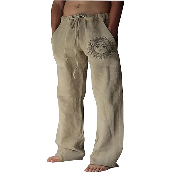 Pijama Hombre Verano Largo Pantalones De Lino Para Hombre Pack