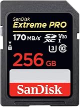 SanDisk Extreme PRO 256GB SDXC Memory Card UHS-1 U3 V30 170MB/s Black